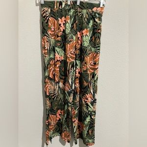 Denim & Co. Beach Jersey Petite Wide Leg Full Length Pant - Olive (sz PS) a59300